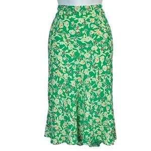 LOFT Outlet Floral Peach & Green A Line Skirt
